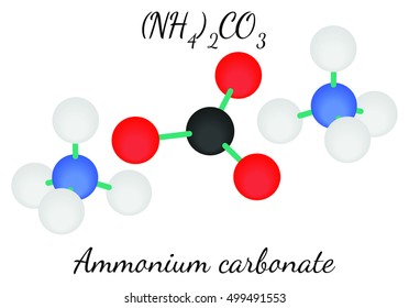 Ammonium carbonate N2H8CO3 molecule isolated on white