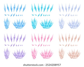 Conjunto de material de ilustración de cristal de amonio