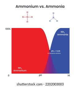 Ammonium Versus Ammonia Comparison science vector illustration graphic