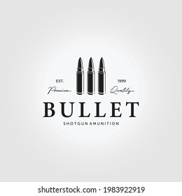 Ammunition Ammo Logo Bullet Vector Vintage Illustration Design