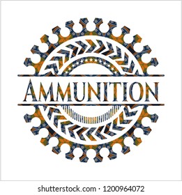 Ammunition arabesque emblem background. arabic decoration.