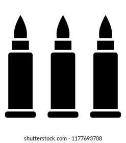 
Ammunition barrel bullets icons
