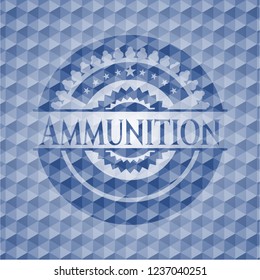 Ammunition blue polygonal emblem.