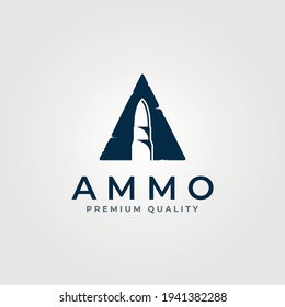Munition-Symbol-Logo mit Buchstabe Ein Vektorsymbol-Design