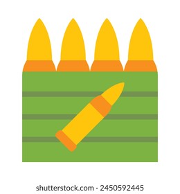 Ammunition Glyph Vector Flat Icon Design