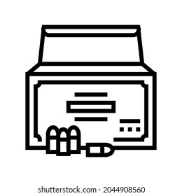 ammunition gun accessory line icon vector. ammunition gun accessory sign. isolated contour symbol black illustration