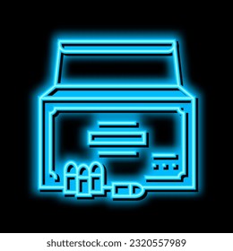 vector de señal de luz de neón accesorio de cañón de munición. ilustración de accesorio de pistola de munición