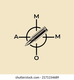 ammunition icon logo vintage vector symbol illustration design