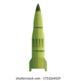 Icono de misil de municiones. Caricatura del icono del vector de misiles de municiones para el diseño web aislado sobre fondo blanco