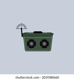Ammunition radio icon vector, isolated on gray background.
