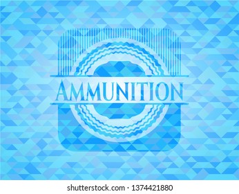Ammunition realistic sky blue mosaic emblem