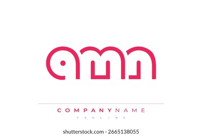 AMN abstract letter logo design. Modern Business Logo Design With Abstract Typography and Contemporary Style