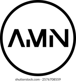 AMN letter technology logo design on black background. AMN creative initials letter IT logo concept. AMN setting shape design