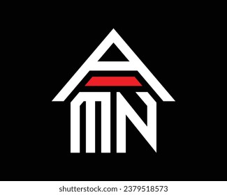 AMN letters real estate construction logo design vector