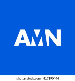 AMN Logo. Vector Graphic Branding Letter Element. White Background