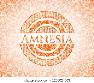 Amnesia abstract orange mosaic emblem