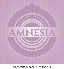 Amnesia realistic pink emblem. Vector Illustration. Detailed.