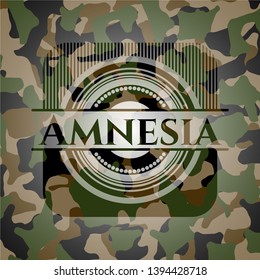 Amnesia written on a camo texture. Vector Illustration. Detailed.