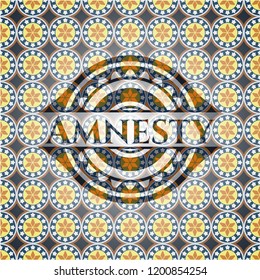 Amnesty arabesque emblem background. arabic decoration.