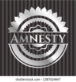 Amnesty silver badge or emblem. Vector Illustration. Mosaic.