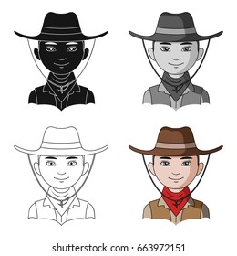Amnricanian.Human race single icon in cartoon style vector symbol stock illustration web.