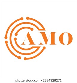 AMO letter design.AMO letter technology logo design on white background.AMO Monogram logo design for entrepreneur and business.