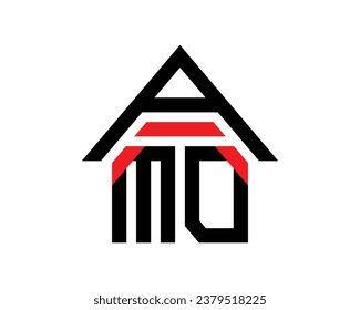 AMO letters real estate construction logo design vector