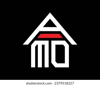 AMO letters real estate construction logo design vector