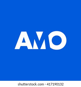 AMO Logo. Vector Graphic Branding Letter Element. White Background