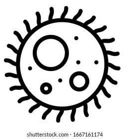 Ilustración vectorial Amoeba o Amoeboid, icono de diseño de línea