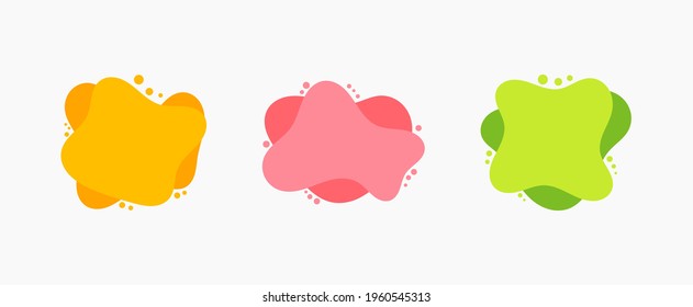 Amoeba Banners. Set Of Abstract Colorful Creative Liquid Banners. Vector Illustration.