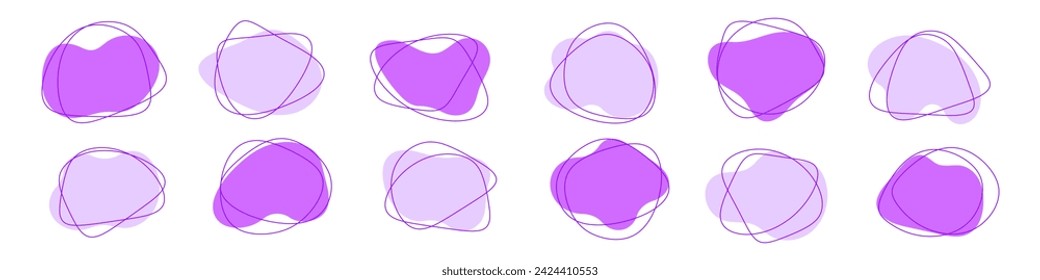 Amoeba blob, irregular shape vector illustration set