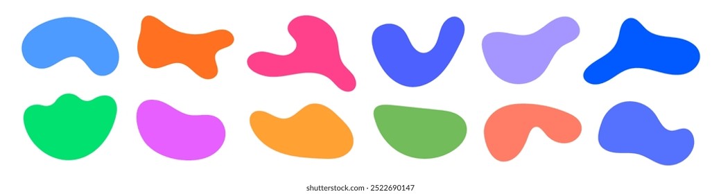 Blob de ameba, conjunto de ilustrações de vetor de forma irregular