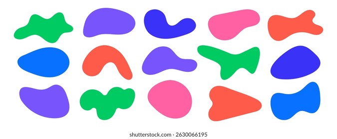 Amoeba blob, irregular shape vector illustration set