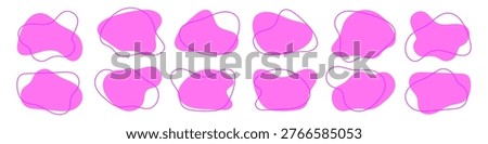 Amoeba blob, irregular shape vector illustration set