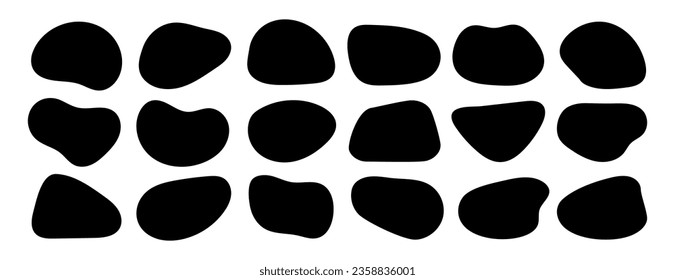 Amoeba blob shape vector illustration set