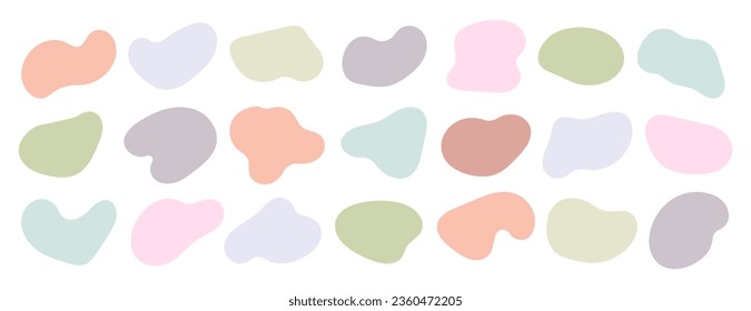 Amoeba blob shape vector illustration set