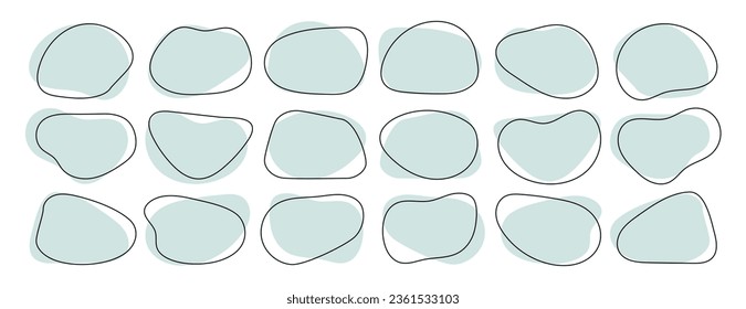 Amoeba blob shape vector illustration set