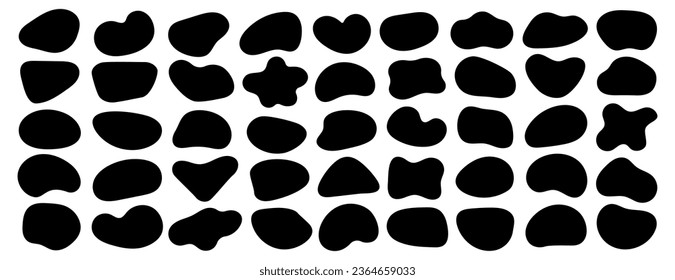 Amoeba blob shape vector illustration set