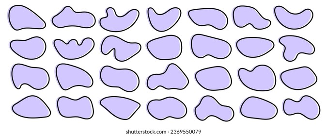 Amoeba blob shape vector illustration set
