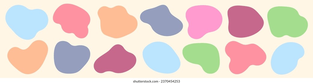 Amoeba blob shape vector illustration set