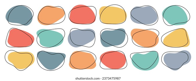 Conjunto de ilustraciones vectoriales de forma blob de Amoeba