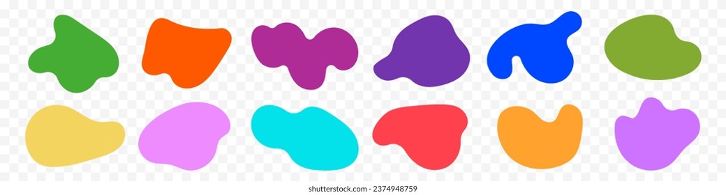 Amoeba blob shape vector illustration set