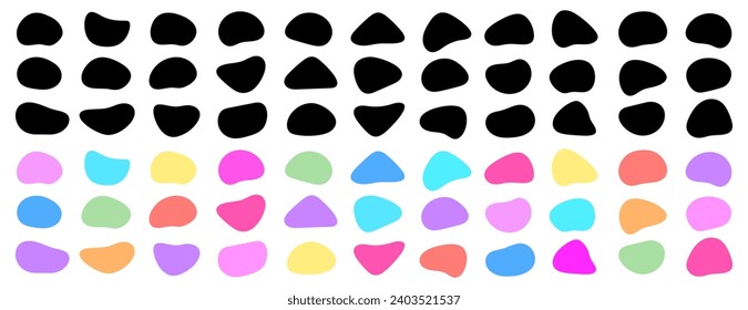 Amoeba blob shape vector illustration set	