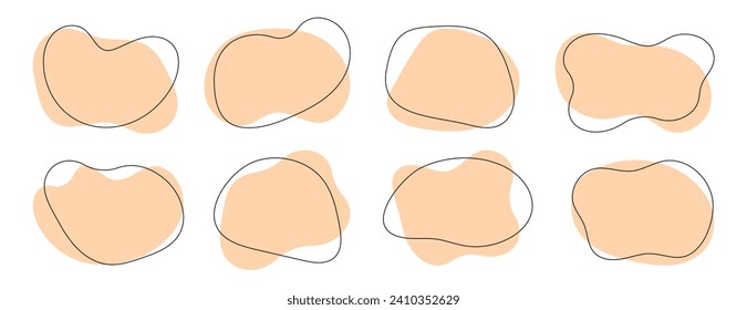 Amoeba blob shape vector illustration set