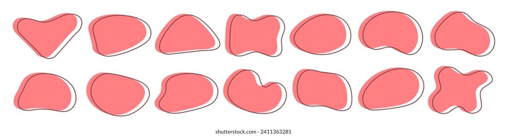 Amoeba blob shape vector illustration set