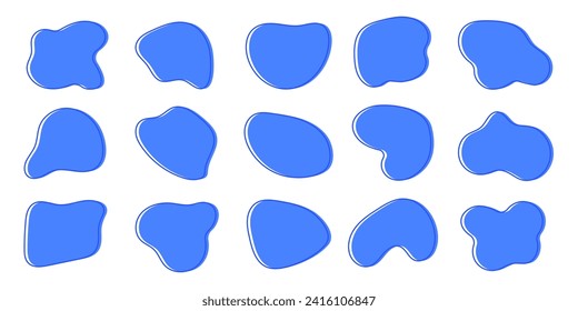 Amoeba blob shape vector illustration set	