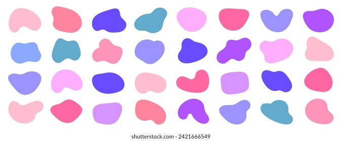 Amoeba blob shape vector illustration set	