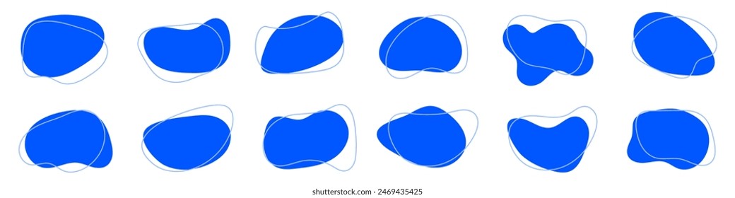 Amoeba blob shape vector illustration set