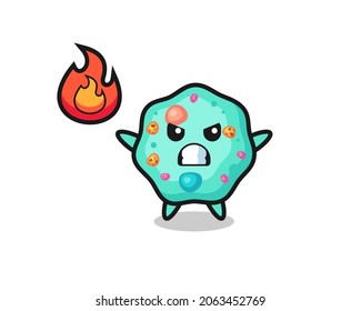 amoeba character cartoon with angry gesture , cute style design for t shirt, sticker, logo element